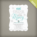 Eat, Drink & Be Merry Corporate Holiday Party Invitations
